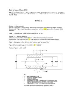 API Spec 7HU2 Errata 1