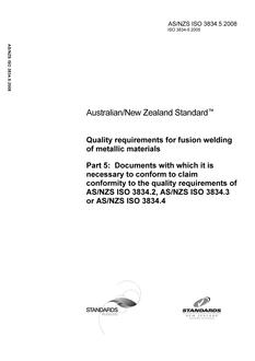 AS/NZS ISO 3834.5-2008