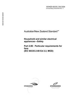 AS/NZS 60335.2.80-2004