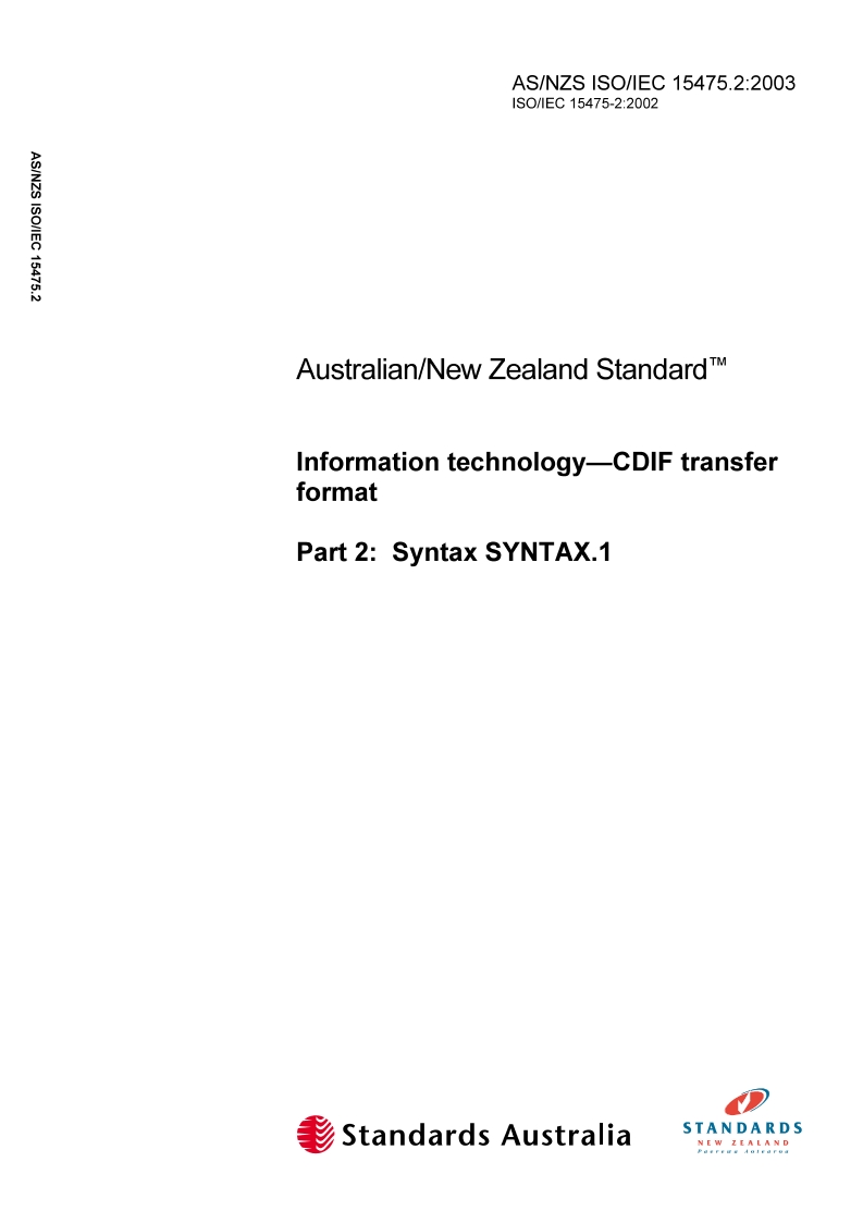 AS/NZS ISO/IEC 15475.2-2003