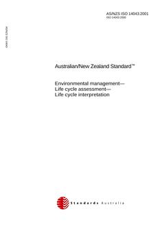 AS/NZS ISO 14043-2001