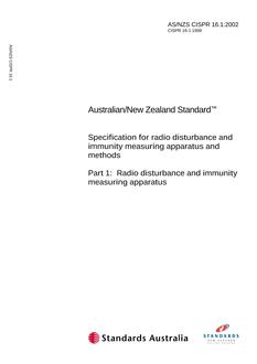 AS/NZS CISPR 16.1-2002