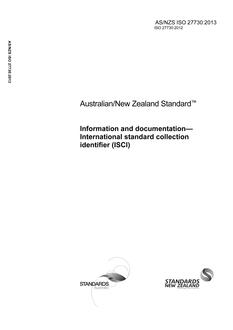 AS/NZS ISO 27730-2013