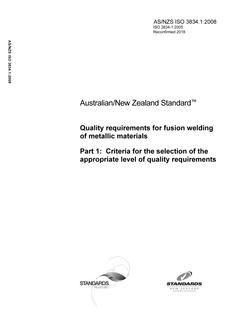 AS/NZS ISO 3834.1-2008