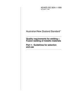 AS/NZS ISO 3834.1-1999