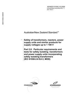 AS/NZS 61558.2.6-2009