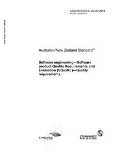 AS/NZS ISO/IEC 25030:2013