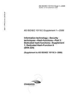 AS ISO IEC 10118.3 SUPP 1-2006