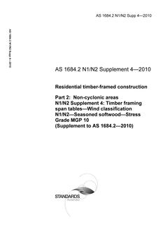 AS 1684.2 N1/N2 Supp 4-2010