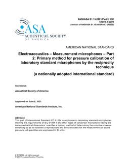 ASA S1.15-2021/Part 2/ IEC 61094-2:2009