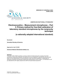 ASA S1.15-2021/Part 3/ IEC 61094-3:2016