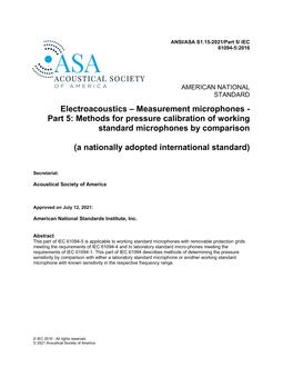 ASA S1.15-2021/Part 5/ IEC 61094-5:2016