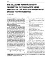 3334 — The Measured Performance of Residential Water Heaters Using Existing and Proposed Department of Energy Test Procedures