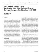 4783 – 2001 Seattle Energy Code: Striving for 20% Total Building Energy Savings Compared to Standard 90.1-1999