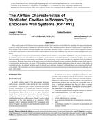 The Airflow Characteristics of Ventilated Cavities in Screen-Type Enclosure Wall Systems (RP-1091)