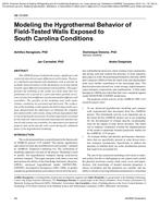 AB-10-009 — Modeling the Hygrothermal Behavior of Field-Tested Walls Exposed to South Carolina Conditions