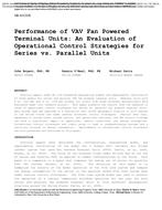 AB-10-C020 — Performance of VAV Fan Powered Terminal Units: An Evaluation of Operational Control Strategies for Series vs. Parallel Units