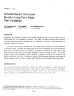 HO-82-16-1 — A Predictive Air Infiltration Model–Long-Term Field Test Validation