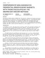 CH-81-03-3 — Comparison of DOE-2-Generated Residential Design Energy Budgets with Those Calculated by the Degree-Day and Bin Methods