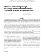 Influence of Building Design on Energy Benefit of Thermal Mass Compared to Prescriptive U-Factors