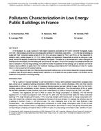 Pollutants Characterization in Low Energy Public Buildings in France