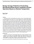 Energy Savings Potential of Controlling Residential Whole-House Ventilation System Operation Based on Outside Temperature