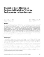 ICER16-33 — Impact of Dust Storms on Residential Buildingsa?? Energy Performance in Saudi Arabia