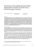 ICER16-13 — Selection of an Appropriate Solar Adsorption Chiller System for a Cold Storage Facility