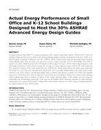 ST-16-C050 — Actual Energy Performance of Small Office and K-12 School Buildings Designed to Meet the 30% ASHRAE Advanced Energy Design Guides