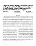 Using the Thermal Mass of a Building to Reduce the Magnitude of the Peak Power Demand of the Primary Heating System–A Whole-Building Simulation with Parametric Analysis