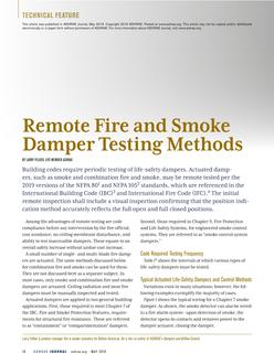 Remote Fire and Smoke DamperTesting Methods