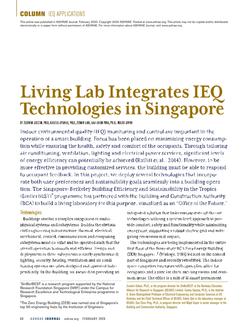 IEQ Applications: Living Lab Integrates IEQ Technologies in Singapore