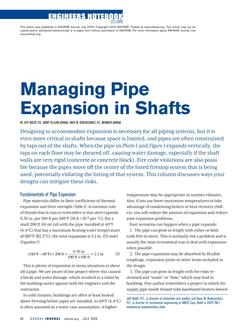 Engineers Notebook: Managing Pipe Expansion In Shafts