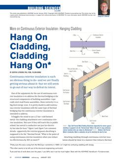 Building Sciences: More on Continuous Exterior Insulation–Hanging Cladding Hang On Cladding, Cladding Hang On