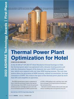 Technology Award: Thermal Power Plant Optimization for Hotel