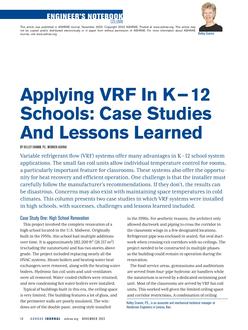 Applying VRF In K-12 Schools: Case Studies And Lessons Learned