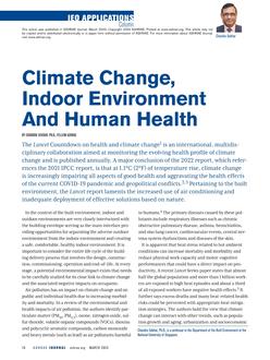 Climate Change, Indoor Environment And Human Health