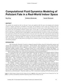 011 — Modeling the Fate and Transport of Particles in a Classroom Using High-Fidelity CFD Models