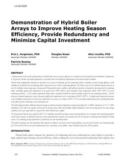 LV-22-C035 — Demonstration of Hybrid Boiler Arrays to Improve Heating Season Efficiency, Provide Redundancy and Minimize Capital Investment