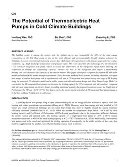 The Potential of Thermoelectric Heat Pumps in Cold Climate Buildings