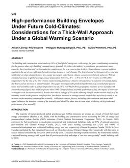 High-performance Building Envelopes Under Future Cold-Climates: Considerations for a Thick-Wall Approach Under a Global Warming Scenario