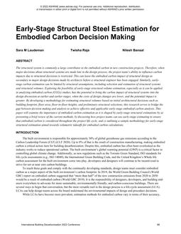 C12 — Early-Stage Structural Steel Estimation for Embodied Carbon Decision Making