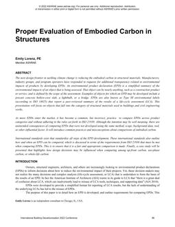 C13 — Proper Evaluation of Embodied Carbon in Structures