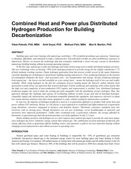 C17 — Combined Heat and Power plus Distributed Hydrogen Production for Building Decarbonization