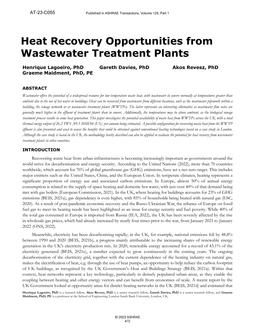 C055 — Heat Recovery Opportunities from Wastewater Treatment Plants