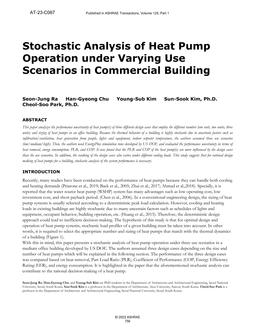 C087 — Stochastic Analysis of Heat Pump Operation under Varying Use Scenarios in Commercial Building