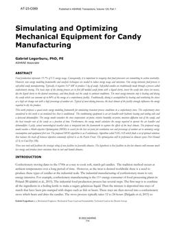 C089 — Simulating and Optimizing Mechanical Equipment for Candy Manufacturing