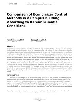 C093 — Comparison of Economizer Control Methods in a Campus Building According to Korean Climatic Conditions