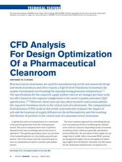 CFD Analysis for Design Optimization of a Pharmaceutical Cleanroom