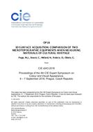 3D SURFACE ACQUISITION: COMPARISON OF TWO MICROTOPOGRAPHIC EQUIPMENTS WHEN MEASURING MATERIALS OF CULTURAL HERITAGE (OP18, Pages 111-120)